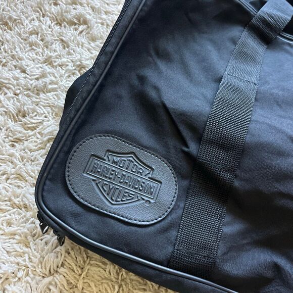 Harley Davidson Motorcycles Logo Duffle Bag Black Fabric - Picture 2 of 10